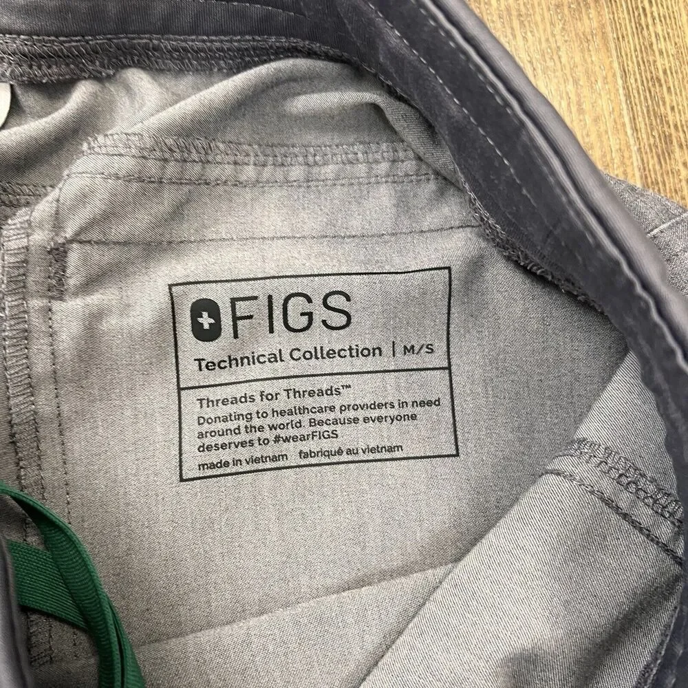 FIGS Axim Cargo Scrub Pants Stretch Graphite Gray Men’s Small